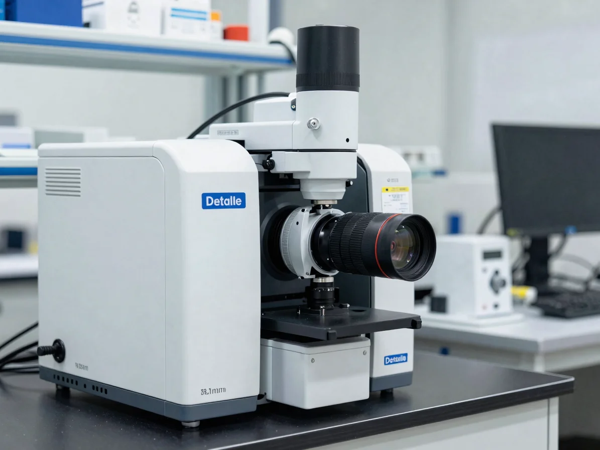 Detalle de un equipo de análisis en un laboratorio de mantenimien